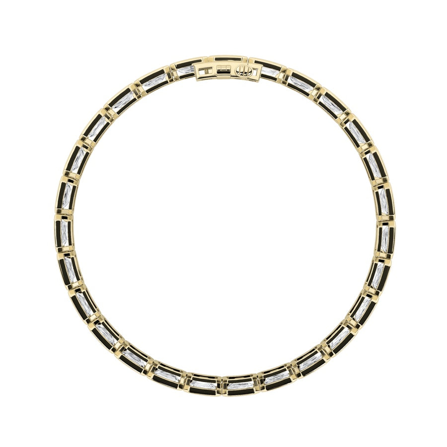15CTW Emerald Shaped Lab Grown Diamond (F/VS) East West Bezel Set Bracelet in 14K Gold