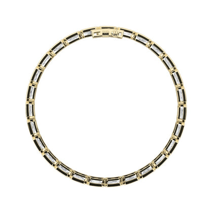 15CTW Emerald Shaped Lab Grown Diamond (F/VS) East West Bezel Set Bracelet in 14K Gold
