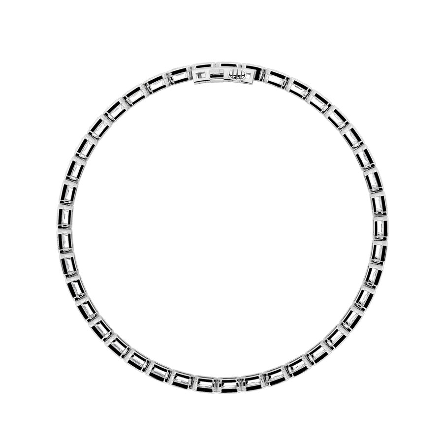 8CTW Radiant Shaped Lab Grown Diamond (F/VS) East West Bezel Set Bracelet in 14K Gold