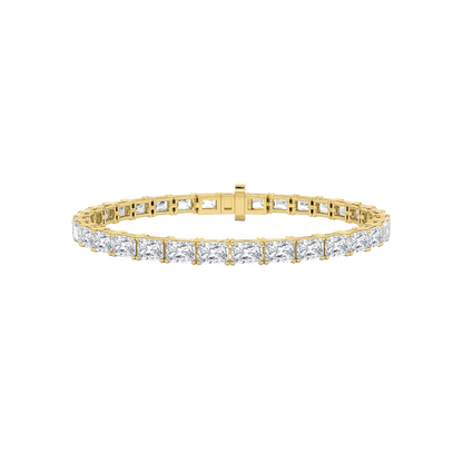 5CTW Radiant Shaped Lab Grown Diamond (F/VS) Bracelet in 14K White Gold