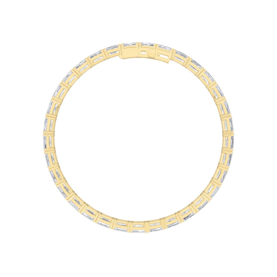 5CTW Radiant Shaped Lab Grown Diamond (F/VS) Bracelet in 14K White Gold