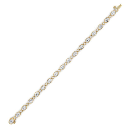 8CTW Oval And Round Lab Grown Diamond (F/VS ) Bezel Set Bracelet in 14K Gold