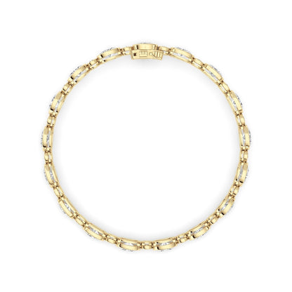 8CTW Oval And Round Lab Grown Diamond (F/VS ) Bezel Set Bracelet in 14K Gold