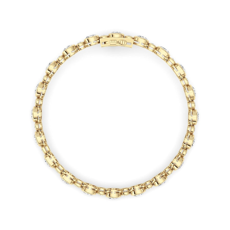 9CTW Round Lab Grown Diamond (F/VS ) Bezel Set Bracelet in 14K Gold