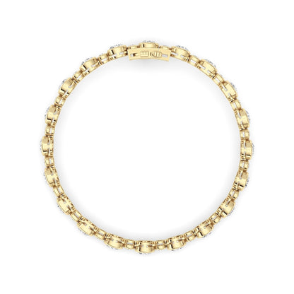 9CTW Round Lab Grown Diamond (F/VS ) Bezel Set Bracelet in 14K Gold