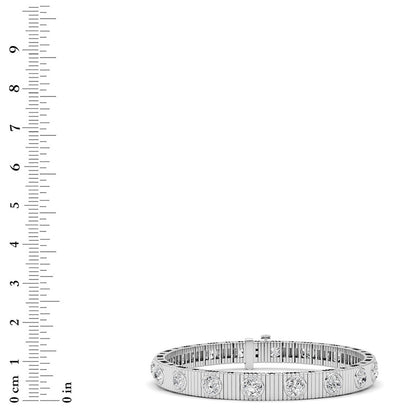 7CTW Round Lab Grown Diamond (F/VS ) Bangle Bracelet in 14K Gold