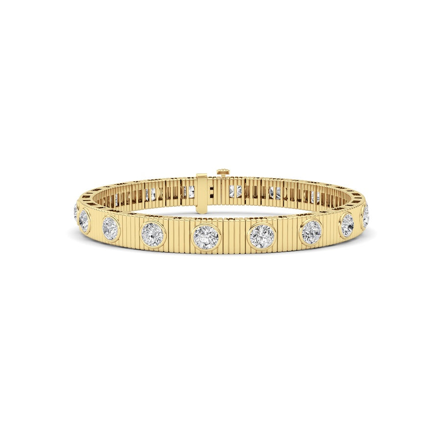 7CTW Round Lab Grown Diamond (F/VS ) Bangle Bracelet in 14K Gold