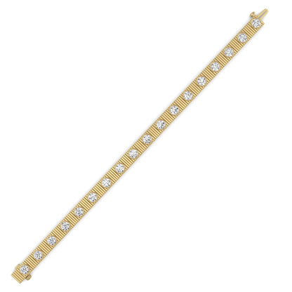 7CTW Round Lab Grown Diamond (F/VS ) Bangle Bracelet in 14K Gold