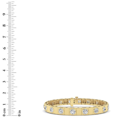 7CTW Round Lab Grown Diamond (F/VS ) Bangle Bracelet in 14K Gold