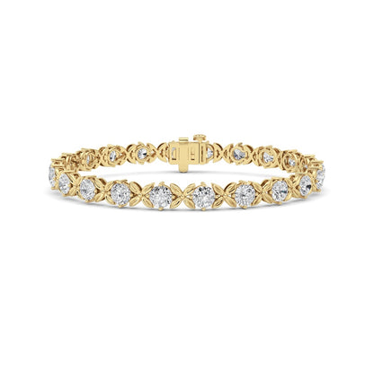 7CTW Round Lab Grown Diamond (F/VS ) Bracelet in 14K Gold