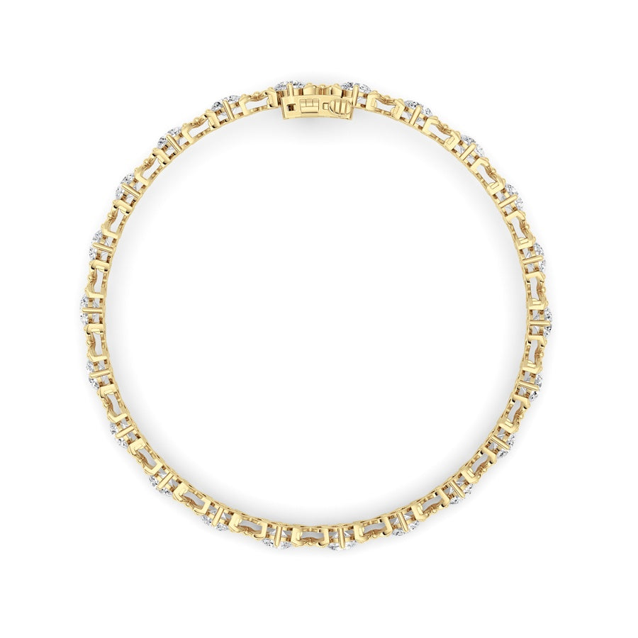 7CTW Round Lab Grown Diamond (F/VS ) Bracelet in 14K Gold