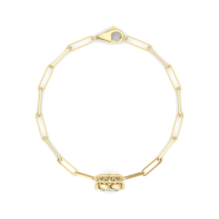 3CTW Heart Lab Grown Diamond (F/VS ) Bezel Set Bracelet in 14K Gold