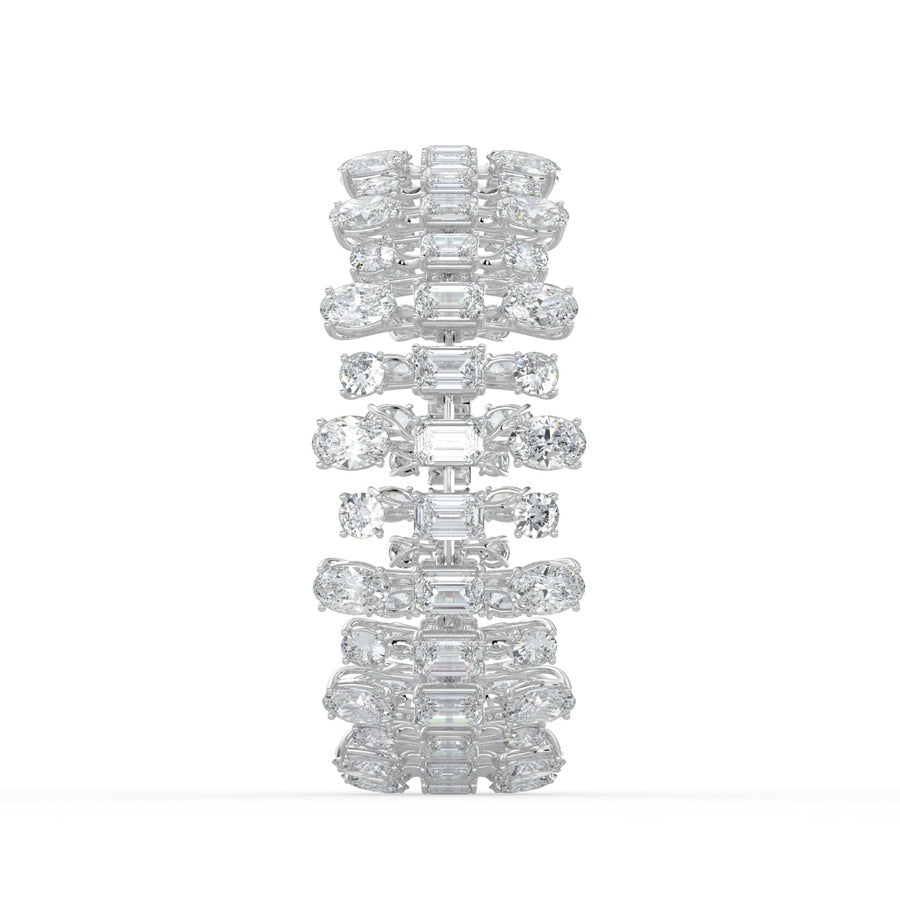 34.5CTW Mix Shaped Lab Grown Diamond (F/VS) Bracelet in 14K Gold