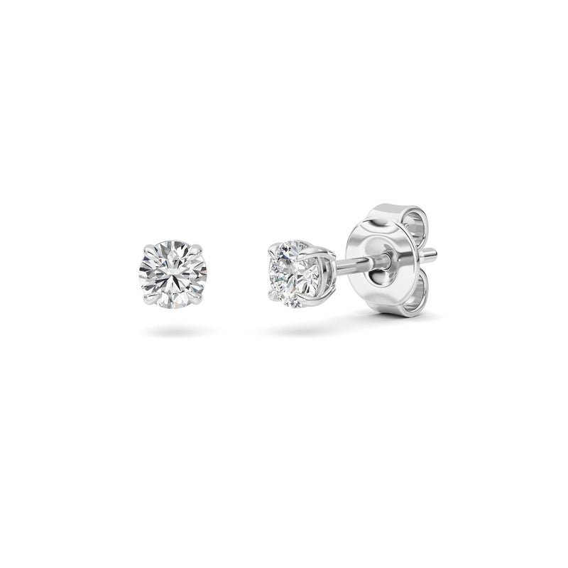 0.5CTW Round Shaped Lab Grown Diamond (F/VS) Earring in Silver|14K White Gold
