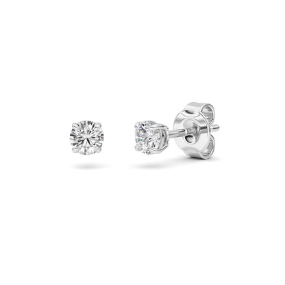 0.5CTW Round Shaped Lab Grown Diamond (F/VS) Earring in Silver|14K White Gold