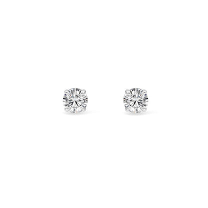 0.5CTW Round Shaped Lab Grown Diamond (F/VS) Earring in Silver|14K White Gold