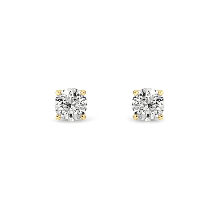1.5CTW Round Shaped Lab Grown Diamond (F/VS) Hidden Halo Stud Earrings in 14K Gold