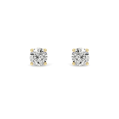 1.5CTW Round Shaped Lab Grown Diamond (F/VS) Hidden Halo Stud Earrings in 14K Gold