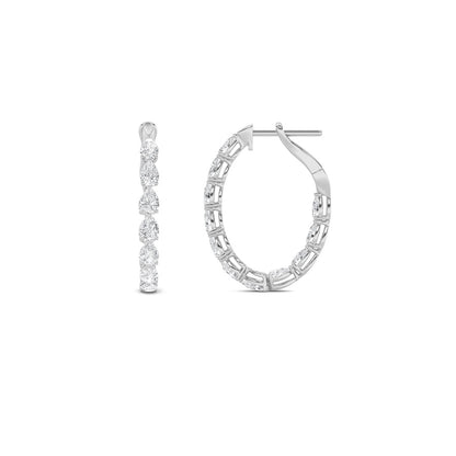 4.25CTW Pear Shaped Lab Grown Diamond (F/VS) Inside Out Hoop Earrings in 14K Gold