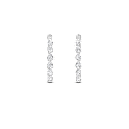 4.25CTW Pear Shaped Lab Grown Diamond (F/VS) Inside Out Hoop Earrings in 14K Gold