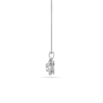 1.25CTW Round Shaped Lab Grown Diamond (F/VS) Halo Pendant in 14K Gold