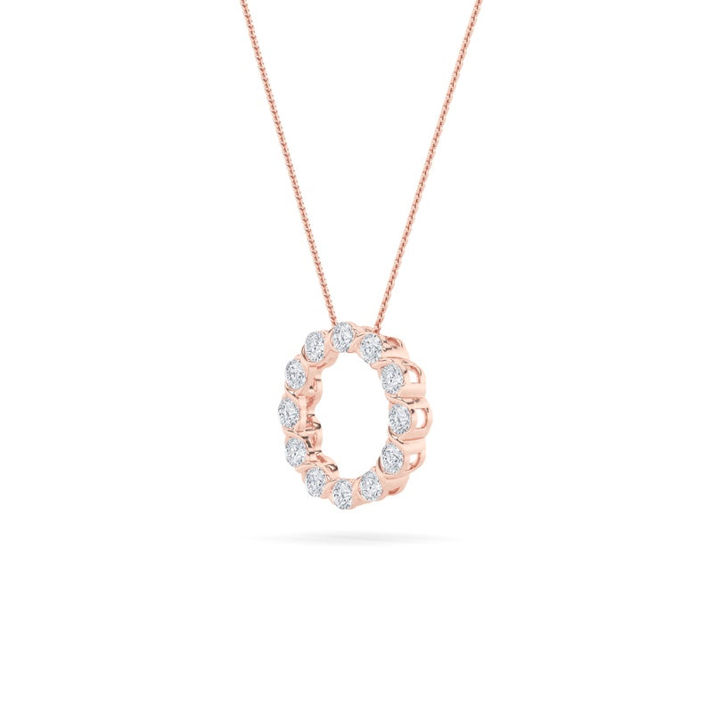 2CTW Round Shaped Lab Grown Diamond (F/VS) Circle Pendant in 14K Gold