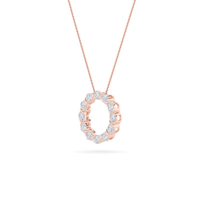 2CTW Round Shaped Lab Grown Diamond (F/VS) Circle Pendant in 14K Gold