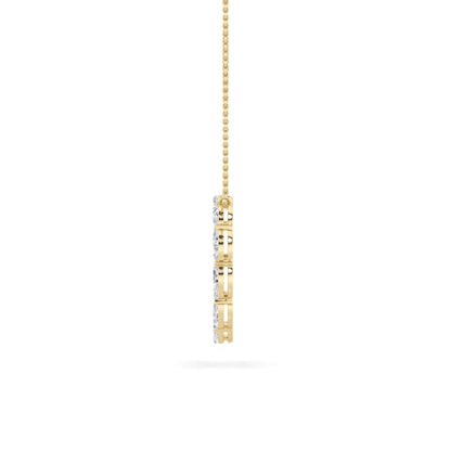 2CTW Marquise Shaped Lab Grown Diamond (F/VS) Circle Necklace in 14K Gold