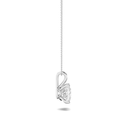 1CTW Princess Shaped Lab Grown Diamond (F/VS) Split Bale Solitaire Pendant in 14K Gold