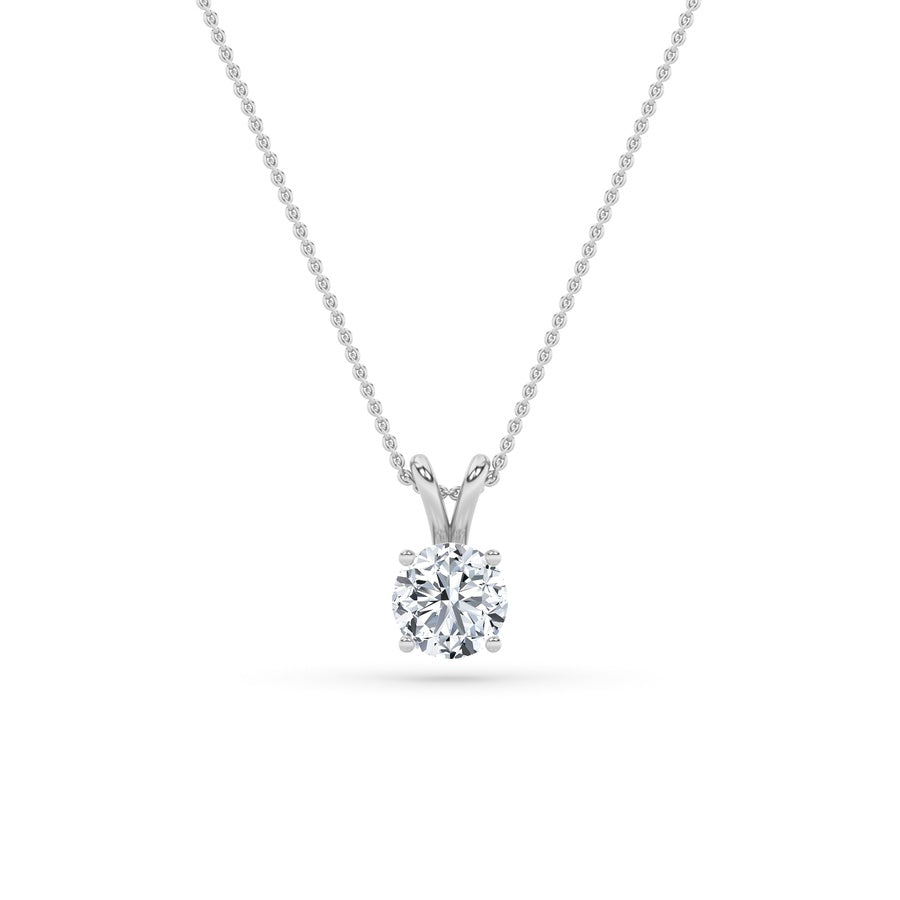 1CTW Round Shaped Lab Grown Diamond (F/VS) Split Bale Solitaire Pendant in 14K Gold
