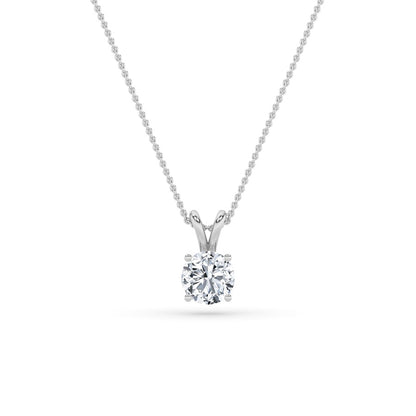 1CTW Round Shaped Lab Grown Diamond (F/VS) Split Bale Solitaire Pendant in 14K Gold