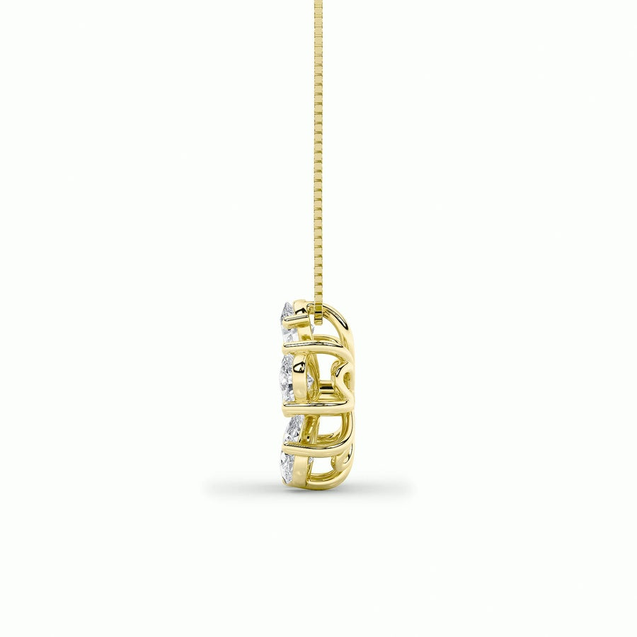 1.5CTW Pear Shaped Lab Grown Diamond (F/VS) Floral Pendant in 14K Gold