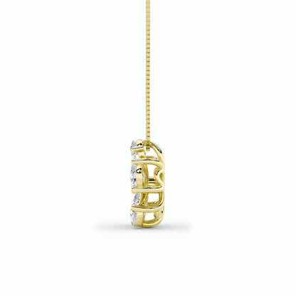 1.5CTW Pear Shaped Lab Grown Diamond (F/VS) Floral Pendant in 14K Gold