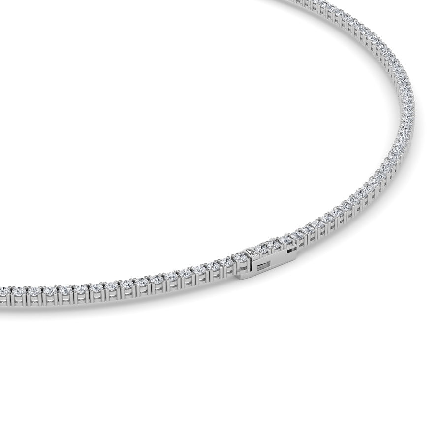9.5CTW Round Shaped Lab Grown Diamond (F/VS) Petite Line Necklace in 14K Gold