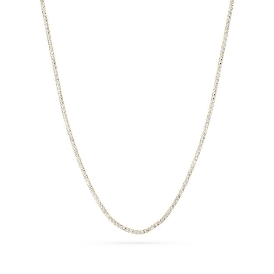 9.5CTW Round Shaped Lab Grown Diamond (F/VS) Petite Line Necklace in 14K Gold