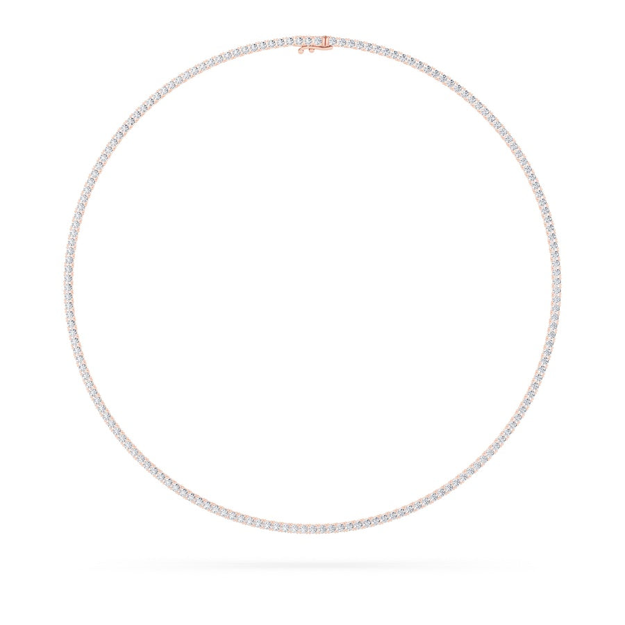 9.5CTW Round Shaped Lab Grown Diamond (F/VS) Petite Line Necklace in 14K Gold
