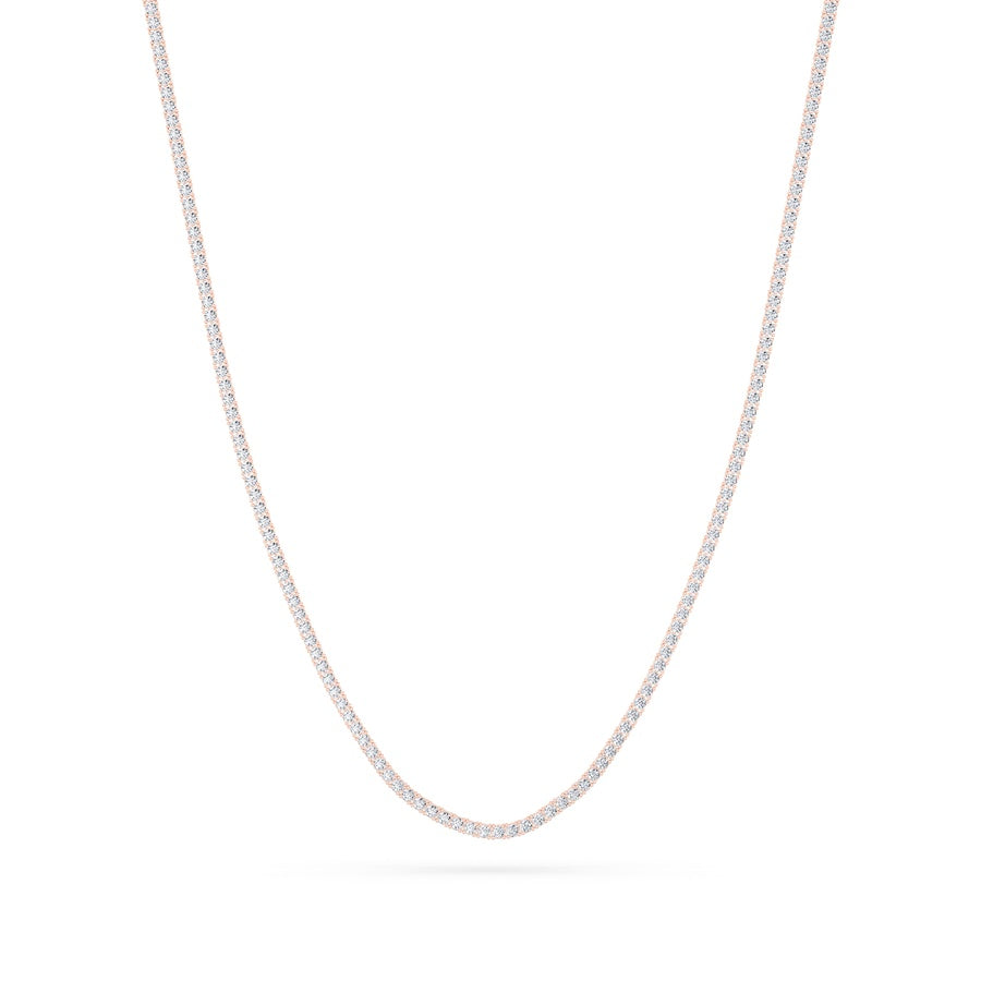 9.5CTW Round Shaped Lab Grown Diamond (F/VS) Petite Line Necklace in 14K Gold