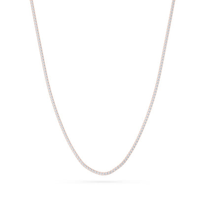 9.5CTW Round Shaped Lab Grown Diamond (F/VS) Petite Line Necklace in 14K Gold