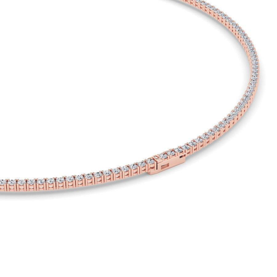9.5CTW Round Shaped Lab Grown Diamond (F/VS) Petite Line Necklace in 14K Gold