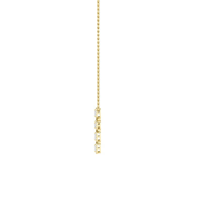 3CTW Emerald Shaped Lab Grown Diamond (F/VS) Cross Pendant in 14K Gold