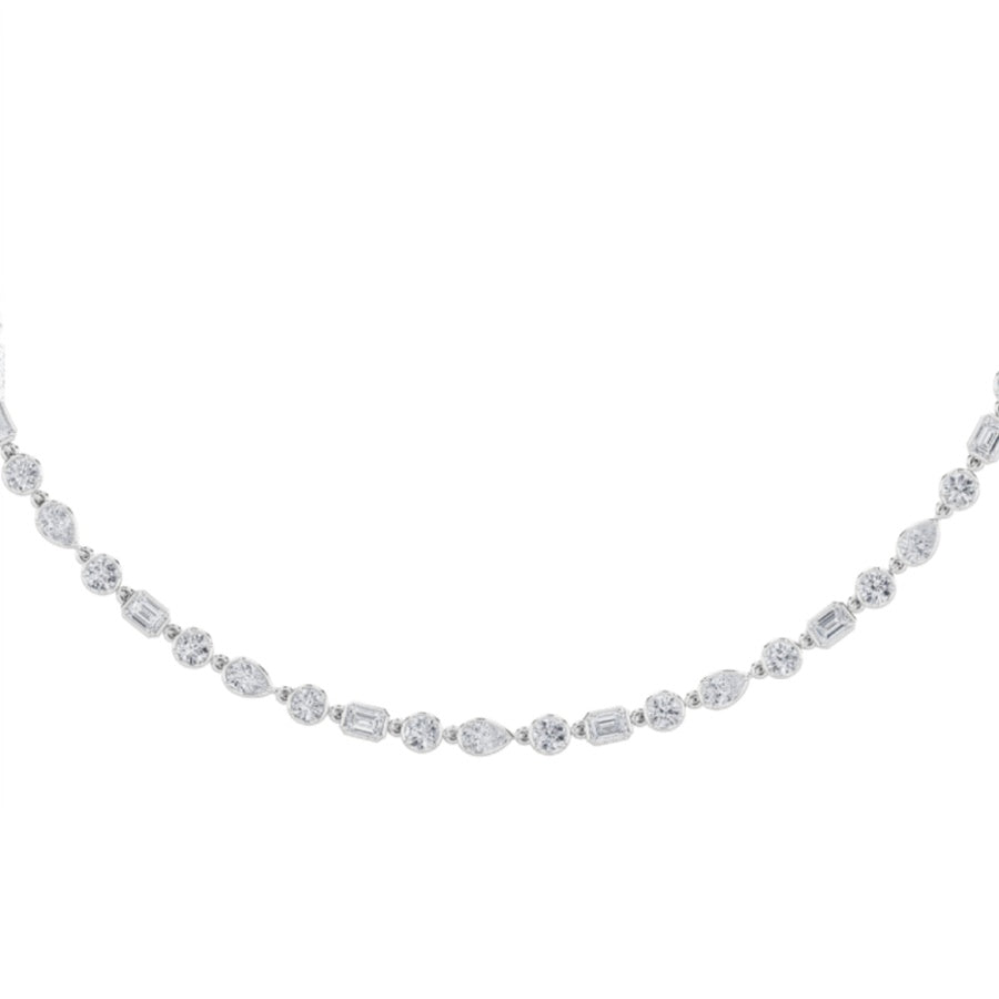 10CTW Pear Shaped Lab Grown Diamond (F/VS) Necklace in 14K Gold