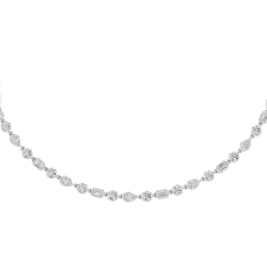 10CTW Pear Shaped Lab Grown Diamond (F/VS) Necklace in 14K Gold