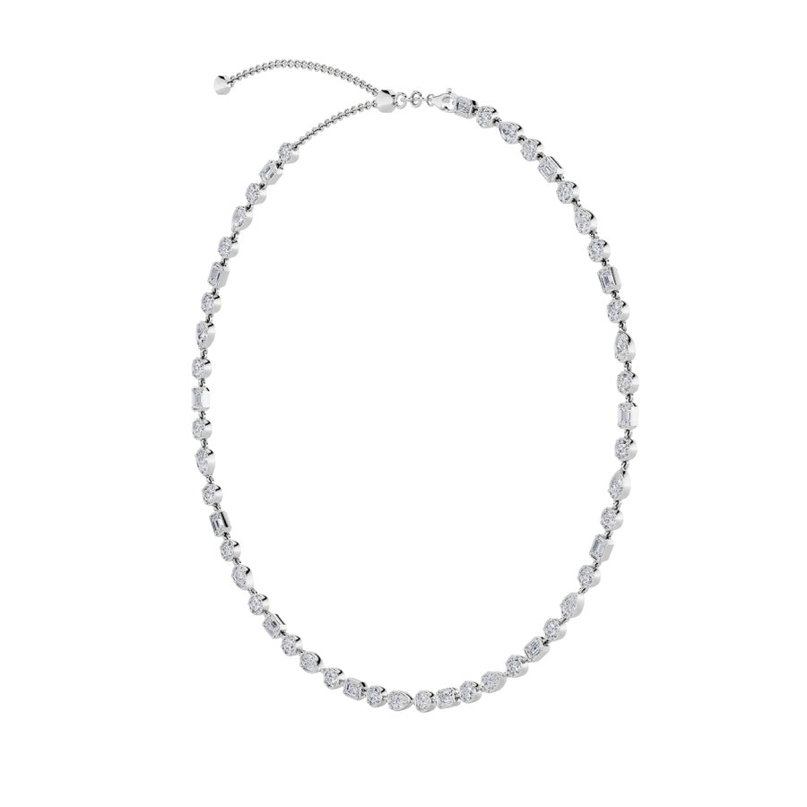 10CTW Pear Shaped Lab Grown Diamond (F/VS) Necklace in 14K Gold