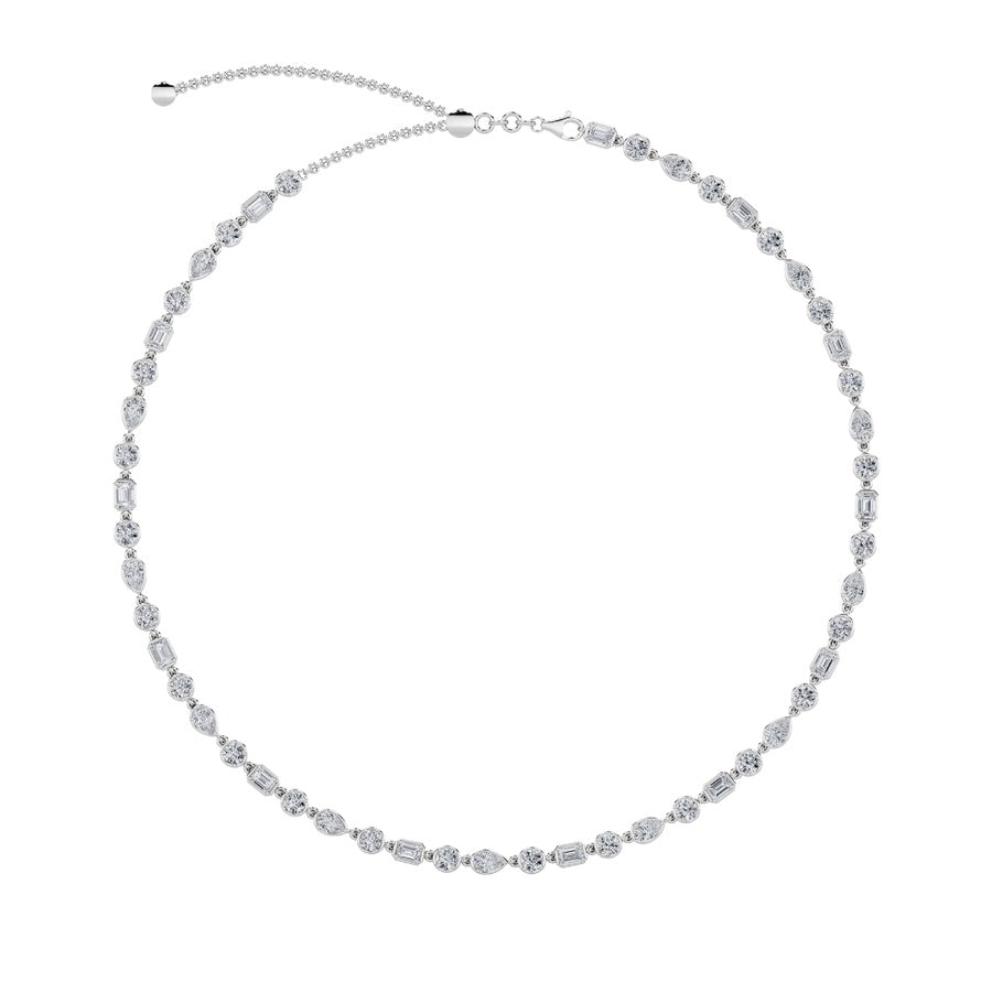 10CTW Pear Shaped Lab Grown Diamond (F/VS) Necklace in 14K Gold