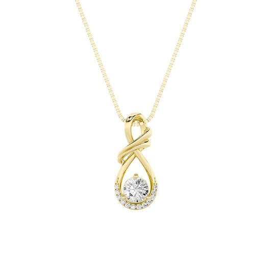 1CTW Round Shaped Lab Grown Diamond (F/VS) Solitaire Pendant in 14K Gold