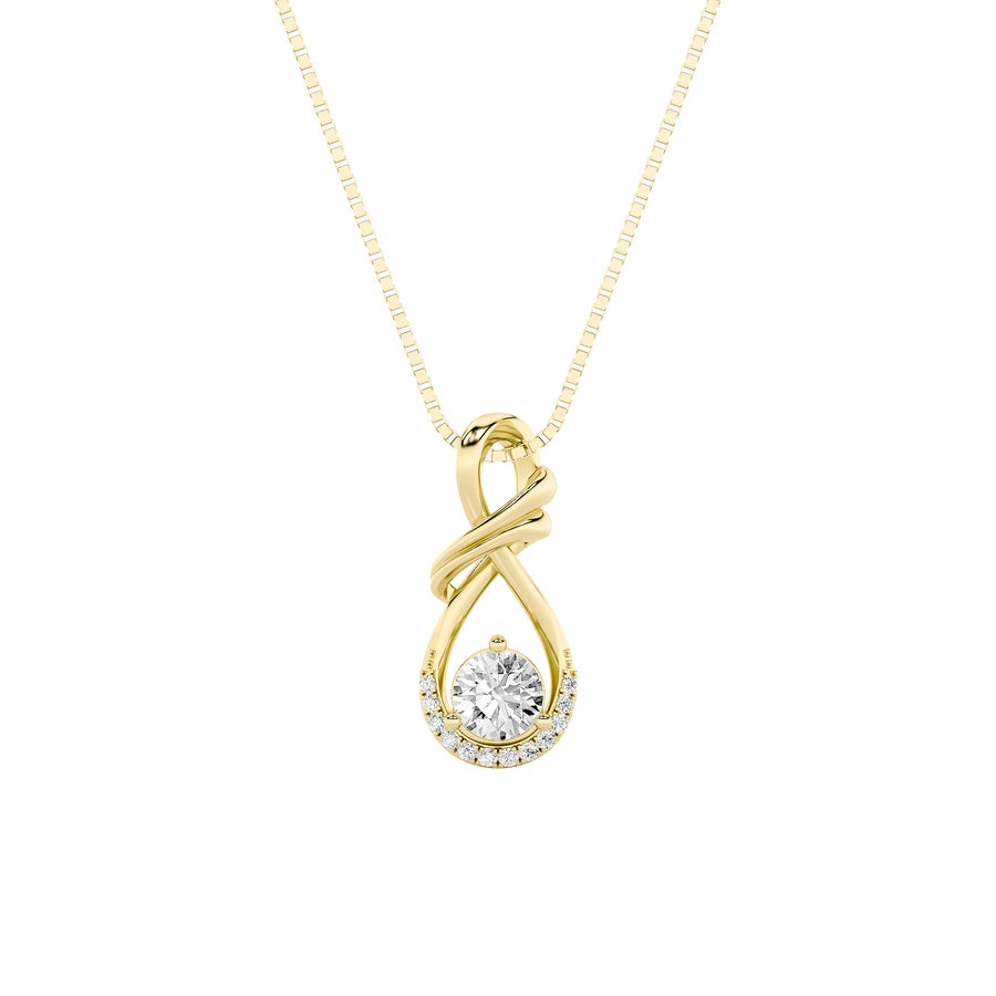 1CTW Round Shaped Lab Grown Diamond (F/VS) Solitaire Pendant in 14K Gold