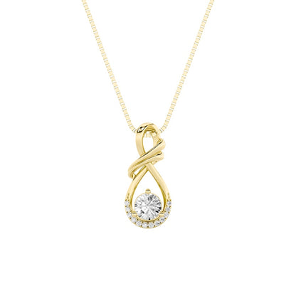 1CTW Round Shaped Lab Grown Diamond (F/VS) Solitaire Pendant in 14K Gold