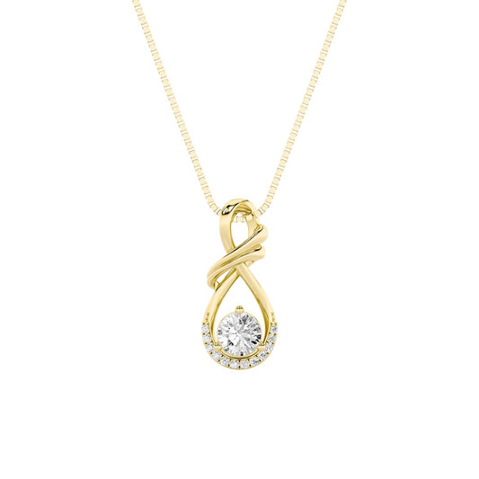 1CTW Round Shaped Lab Grown Diamond (F/VS) Solitaire Pendant in 14K Gold