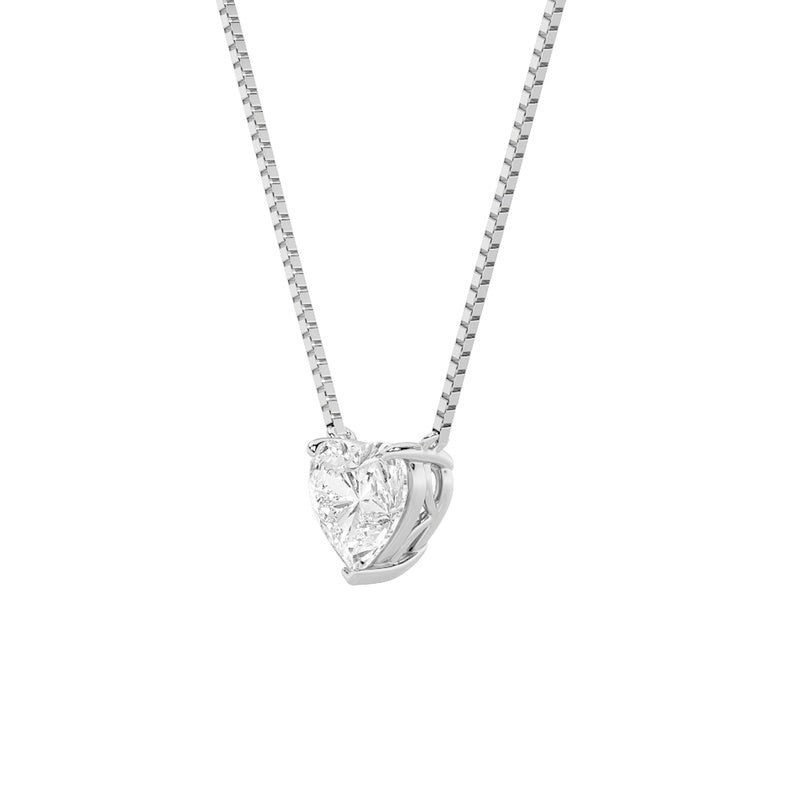1CTW Heart Shaped Lab Grown Diamond (F/VS) Heart Shaped Necklace in 14K Gold