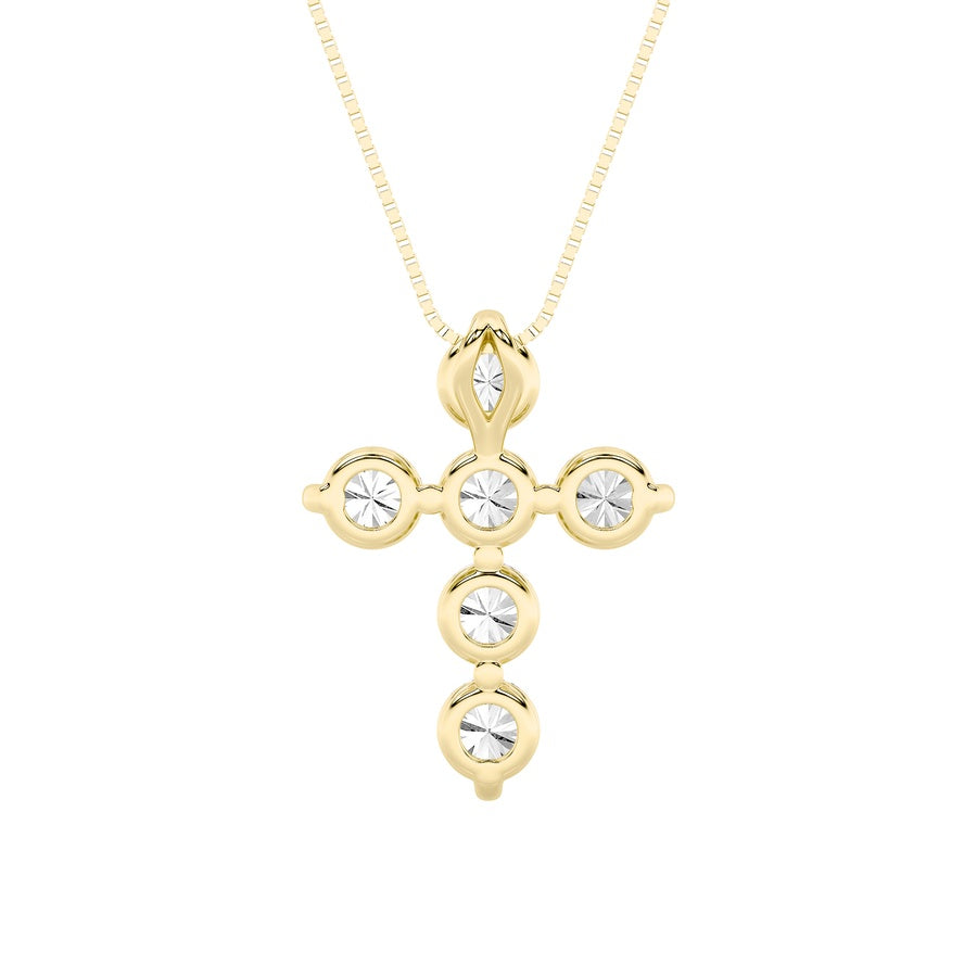 1.5CTW Round Shaped Lab Grown Diamond (F/VS) Cross Pendant in 14K Gold